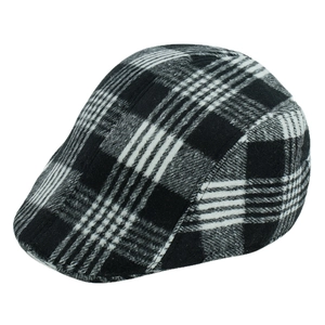 Béret classique à carreaux noir et blanc en laine de style rétro britannique pour homme