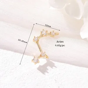 Detailansicht der Widder-Anhängergröße mit 14k Goldbeschichtung und Zirkonia-Steinen