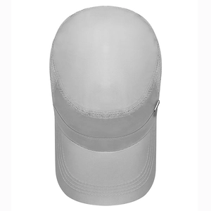 Outdoor grey quick-dry flat top military cap with breathable mesh side panels