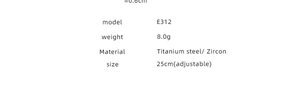 Detailed specifications of titanium steel zircon bracelet with adjustable 25cm length