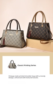 Detail of luxury textured pattern handbags with golden hardware and cat tassel charms