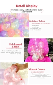 Detail showing colorful macaron thickened latex balloons for wedding and party decorations