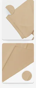 Detail showing high-quality stitching on cuff and hem of quick-dry khaki Henley polo shirt