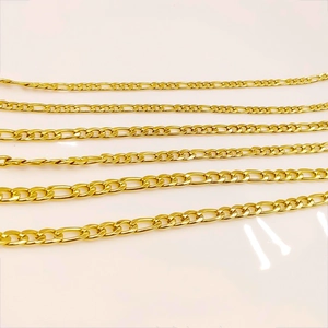 18K gold plated stainless steel Figaro chains in various widths for necklaces and bracelets