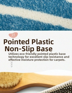 Detail of the non-slip dotted backing and moisture-proof texture of the bath mat
