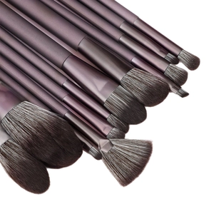12pcs purple makeup brush set with soft gradient bristles for powder and eyeshadow