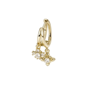 Classic gold drop earrings featuring a sparkling zircon star charm on a polished hoop