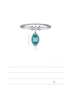 Detail view of S925 silver ring with 1.75g weight and 3x6mm marquise turquoise stone
