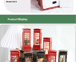 Detail of Santa Claus telephone booth lantern showing battery compartment and bottom switch
