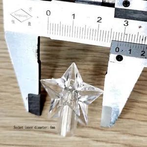 Detail showing measurement of 6mm inner diameter for transparent star Christmas light accessory