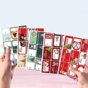 DIY Christmas gift labels set featuring Santa and reindeer for festive gift packaging