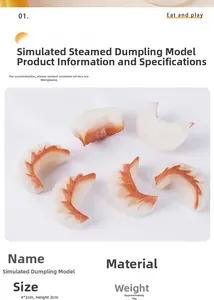 Detailed view of realistic PVC fried dumpling model with toasted brown texture details