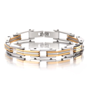 Bracciale A Catena Da Uomo Acciaio Inossidabile Silicone Stile Industriale Maglia Geometrica Gioielli Moderni