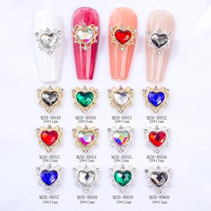 Heart Nail Art Charms Alloy Hollow Out Crown Rhinestones Gem Jewelry Luxury DIY Manicure Accessories