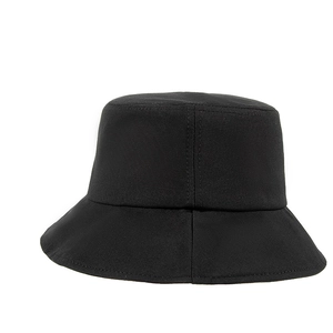 Classic black bucket hat with wide brim for sun protection in a minimalist outdoor design