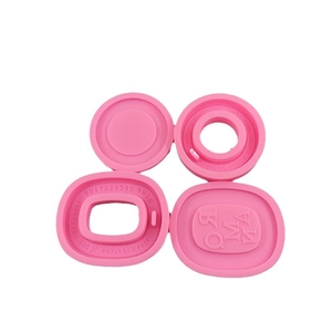 Pink silicone molds for oval and round hanging tags including Roma and Home Decor designs