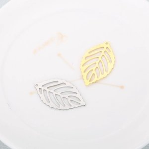DIY hollow leaf charms in gold and silver finish for earrings and necklace making