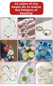 Selection of DIY 23-color glass seed beads set for jewelry making including 2mm to 4mm beads