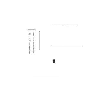 Silver fringe tassel earrings with zircon inlay detail and 9.2cm length dimensions