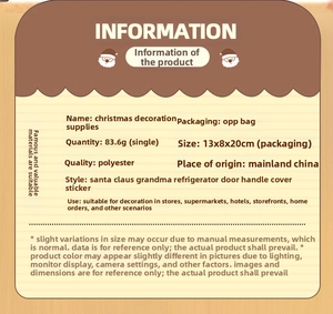 Detailed size specifications for Santa themed refrigerator and oven door handle covers