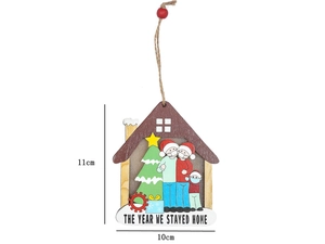 Detailed dimensions of 11x10cm for the wooden masked family Christmas ornament