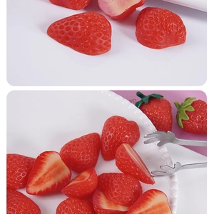 Detailed realistic PVC strawberry slice with realistic seed texture and pulp pattern