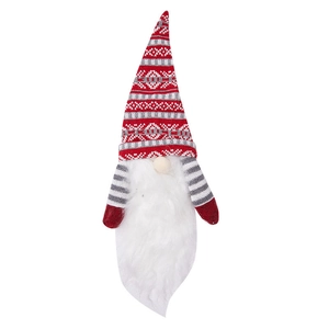 Christmas gnome decoration with red knit hat and white beard for holiday tabletop decor