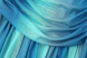 Dettaglio del tessuto a rete con sfumature blu e trama traspirante per vestito