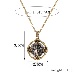 Paramètres de taille du collier pendentif pièce romaine vintage avec chaîne de 45+5cm