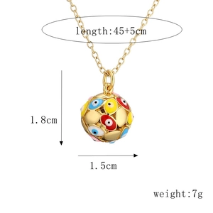 Detailed size specifications for the gold evil eye heart pendant necklace