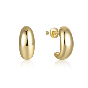 Polierte goldene Creolen-Stecker mit elegantem Tropfendesign und glänzendem Finish