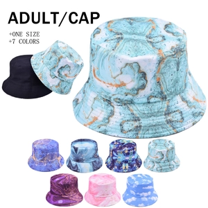 Chapeau Bob Coton Imprimé Marbre Tie Dye Protection Solaire Été Extérieur Mode Hip Hop Haut Plat Pour Hommes Femmes