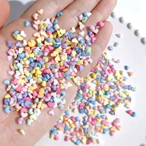 Colorful macaron heart resin rhinestones for nail art and DIY crafts in vibrant dopamine colors