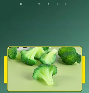 Macro shot of realistic green PVC broccoli floret with lifelike texture and gradient details