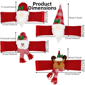Détail des boucles de rideaux Père Noël 3D avec spécifications de taille en centimètres