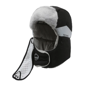 Winter bomber hat with faux fur lining and earflaps for outdoor cold protection