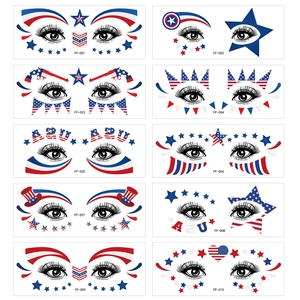 USA Independence Day 250th anniversary temporary face tattoos with stars and stripes