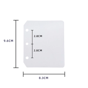 Detailed size measurement chart for 3-hole A8 mini laser binder photo sleeve inserts