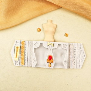 Silicone mannequin and lace dress fondant mold for chocolate and wedding cake decoration