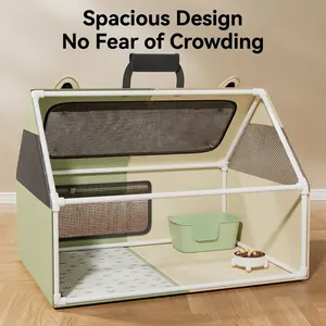 Foldable cat delivery room with breathable mesh windows and large interior space