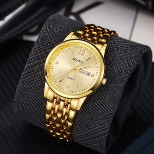 Montre Quartz Homme Affaires Bracelet Acier Inoxydable Lumineux Affichage Jour Date Étanche Mode Chic Poignet