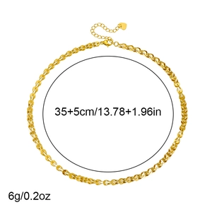 Elegant gold stainless steel necklace with 35+5cm length and heart pendant detail
