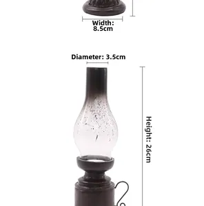 Specifiche dettagliate delle dimensioni della lampada a cherosene vintage alta 26cm