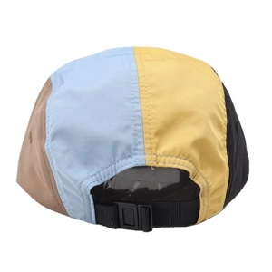 Casquette de baseball à cinq panneaux color-block respirante avec boucle réglable