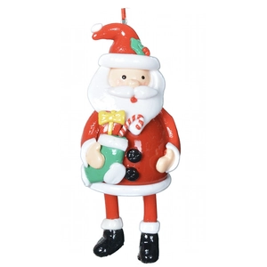 3D Santa Claus ornament with red hanging rope for Christmas tree decoration