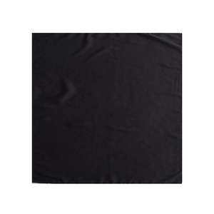 Minimalist black square silk scarf with elegant satin texture for professional women