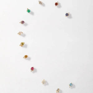 Runde Geburtsstein Ohrstecker Mit Edelstahl Ohrringpfosten Kupfer 14K Vergoldet Zirkonia Minimalistischer Schmuck Geschenk Damen