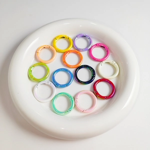 Colorful metal spring o-rings for jewelry making and round carabiner snap hooks