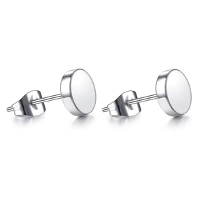 Minimalistische Edelstahl Kreisförmige Ohrstecker Für Damen Herren Geometrische Flache Scheibe Hochglanzpolierte Ohrringe