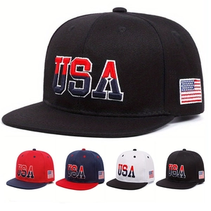 USA Bestickt Baseball Kappe 3D Schriftzug US Flagge Aufnäher Snapback Hut Verstellbare Baumwolle Sonnenschutz Sport Zubehör